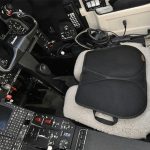 A seat cushion on a plane's seat