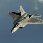 A fighter jet soaring above the skies