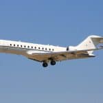 A private jet flying at 30,000 feet