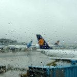 Planes grounded due to the rain
