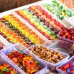 Seevral trays of candy