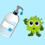 A clipart image of hand sanitizer