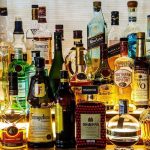 An array of alcohol on a table