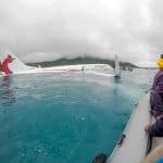 A plane that has landed in water
