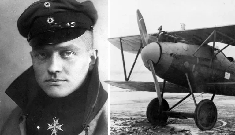 the most famous pilot ever with his aircraft - The Red Baron