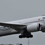 Boeing 777-9 (world's longest plane) flying shortly after takeoff